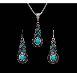 Traditional sky blue round turquoise jewellery set